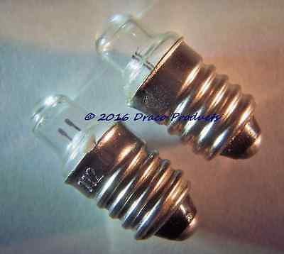 SET 2X Miniature E10 Screw Lens Bulb #112 Lamp 1.25V 0.2A For 1-Cell Flashlight