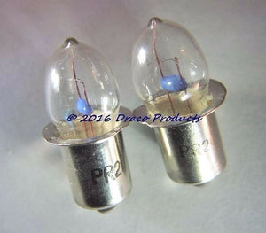 4X PR2 Miniature PR Base Lamp Bulb 2.38V 0.5A for  "2D" Cell Battery Flashlight